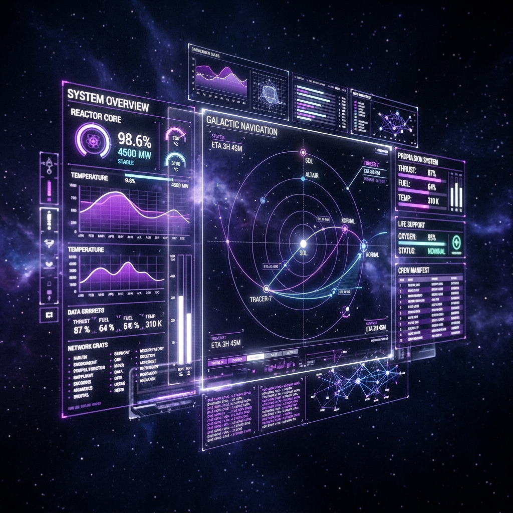 Futuristic holographic UI interface