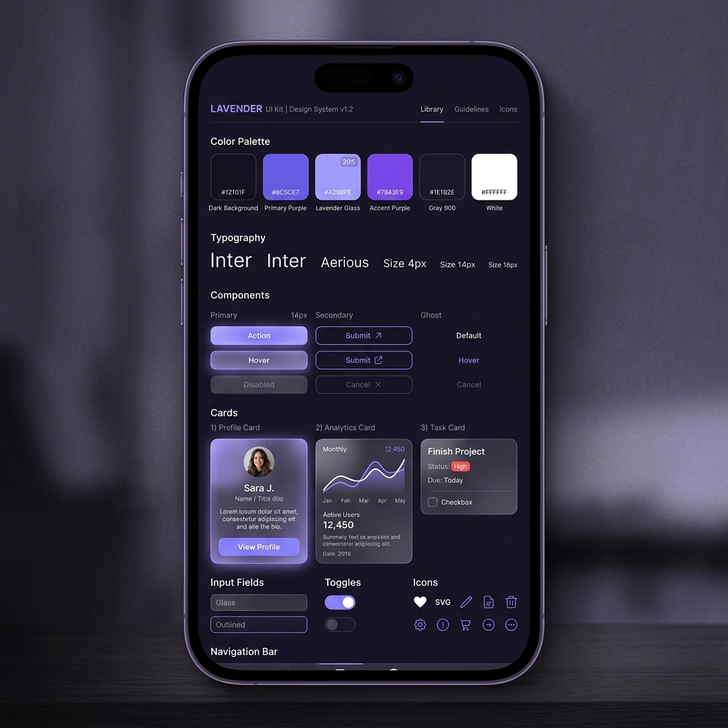 Lavender Glassmorphism Component System